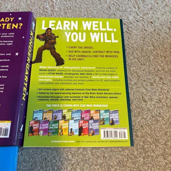 Kindergarten Workbook Set Bundle Lot Learning Star Wars Chewbaca Math Phonics - Picture 6 of 9